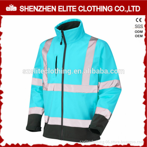 cheap hi viz 100 polyester high visibility soft shell jacket